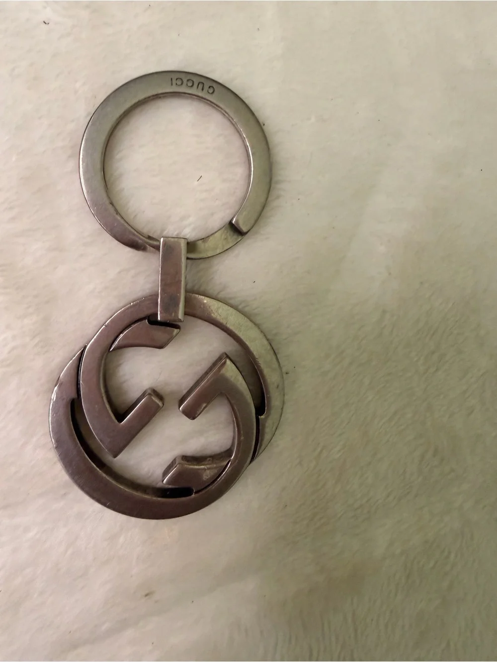 Gucci Silver Double G Metal Keyring